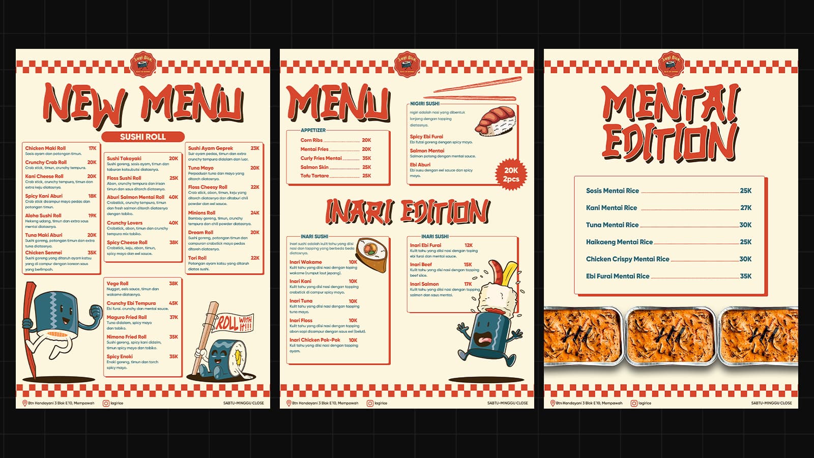 LAGI RICE - SUSHI MENU PROJECT section 1