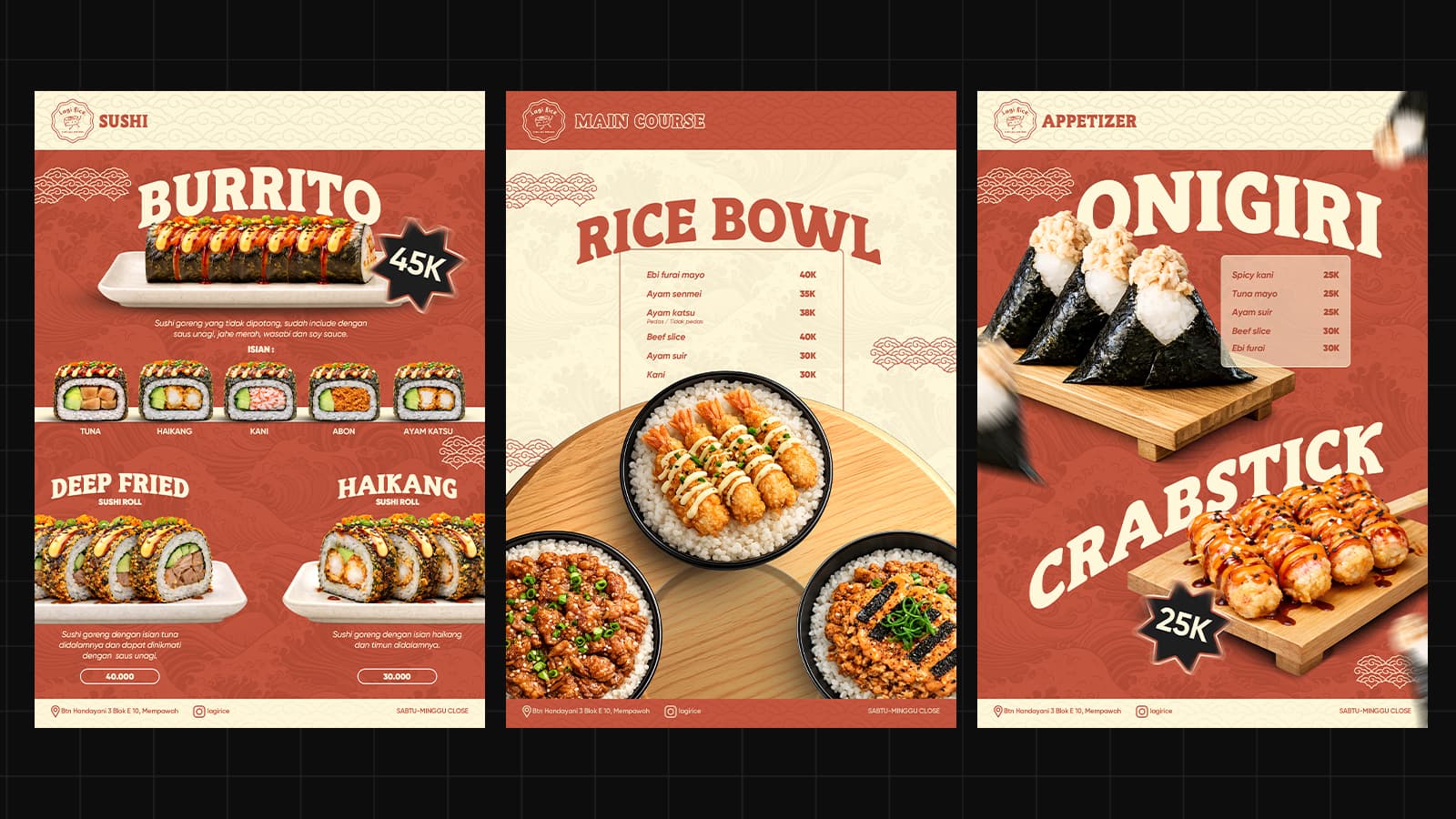 LAGI RICE - SUSHI MENU PROJECT section 2